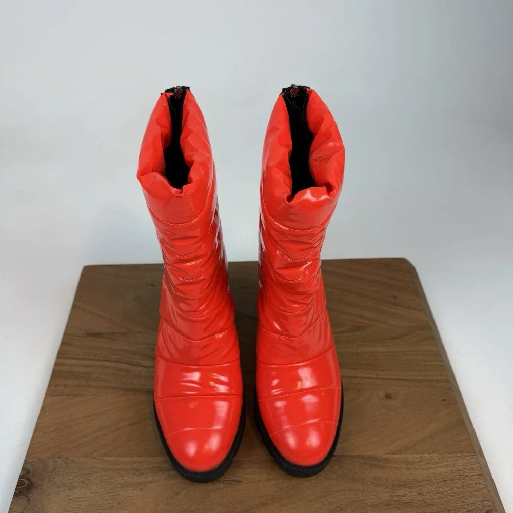 Womens Naturalizer X Think Royln Crosswalk Platform Orange Boots Shoes‎ Sz 7